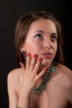 Girl posing to the camera Stock Photos