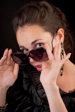 Girl posing to the camera Stock Photos