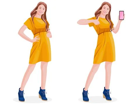 Girl Posing Stock Illustration