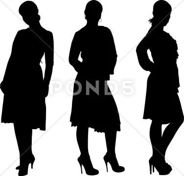 Girl posing silhouette Stock Illustration