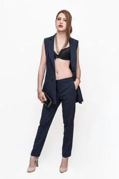 Girl posing in the studio Stock Photos