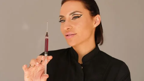 Girl posing in studio with props Stock Footage 137038152