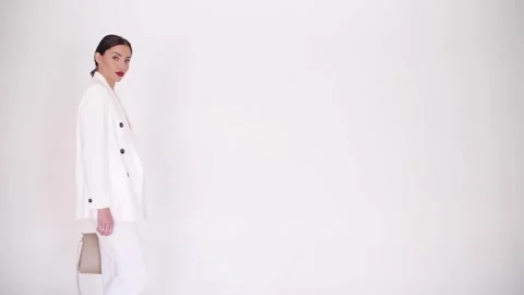 Girl posing in studio with props Stock Footage 137920276