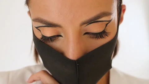 Girl posing in studio with props Stock Footage 137920382