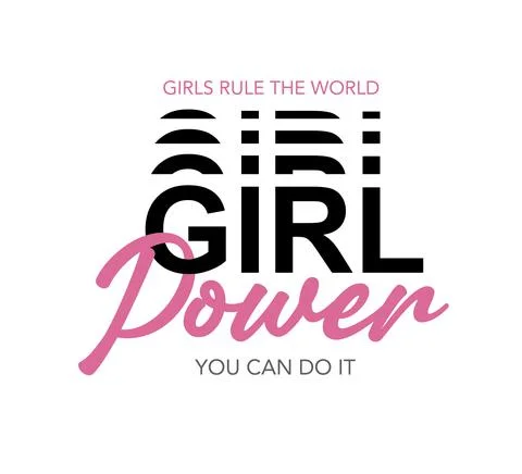 Girl Power pink text vector illustration design for fashion graphics, t shirt Stock Illustration
