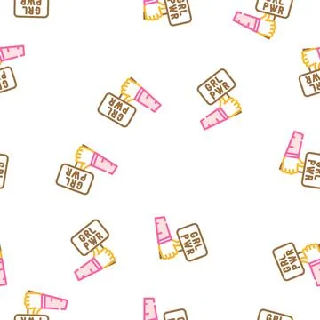 Girl power vector seamless pattern 스톡 일러스트