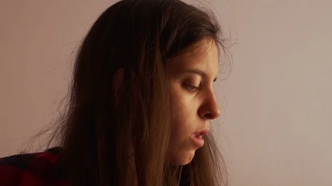 Girl Practicing Thoughtfully Stock Footage 85604347