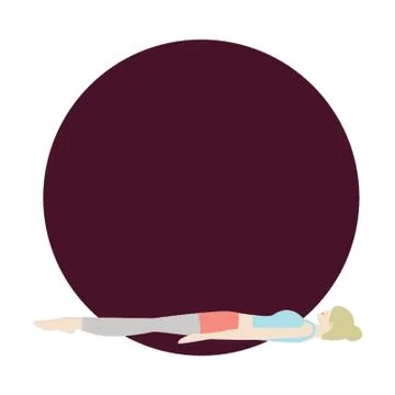 Girl Practising Yoga In Corpse Pose Stock Illustration