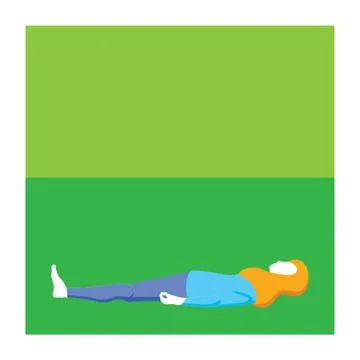 Girl Practising Yoga In Corpse Pose Stock Illustration