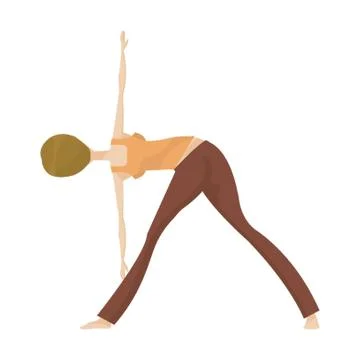 Girl Practising Yoga In Revolved Triangle Pose イラスト素材