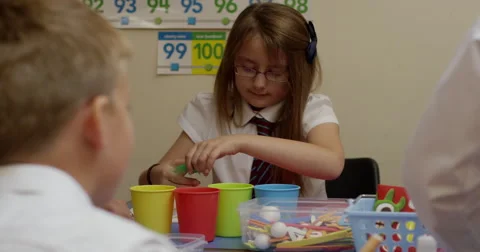 Girl preparing craft project Stock Footage 58574341