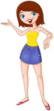 Girl presenting Stock Illustration