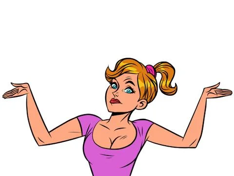 The girl puzzled gesture Stock Illustration