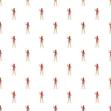Girl raising a glass seamless vector pattern イラスト素材