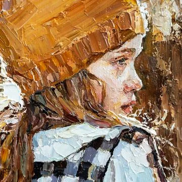 .The girl in the rays of the setting sun. Stock Illustration