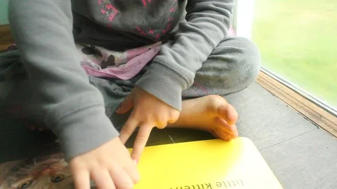 Girl Reading Book Stock Footage 107850176