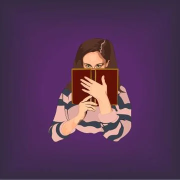 Girl reading a book. Stock Illustration