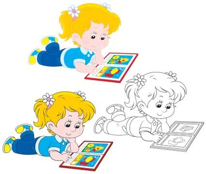 Girl reading Stock Illustration