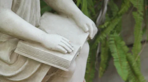 Girl Reading Statue Stock Footage 35198933