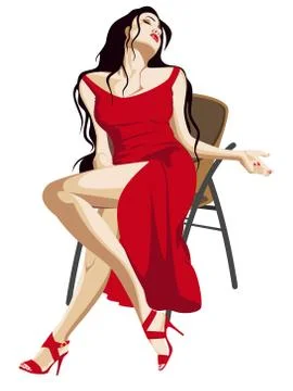 Girl in red Stock Illustration