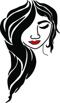Girl with red lips 스톡 일러스트