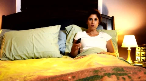 Girl with remote adjustable sleep bed   slide shot.mp4 스톡 동영상 67280534