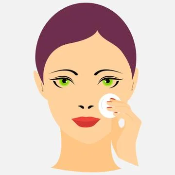 Girl removing make up Illustrazione stock