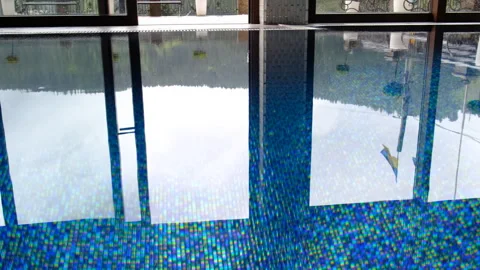 Girl resting in the pool. Selective focus. Stock Footage 263433171