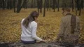Girl returning to place of dates and feeling spirit of presence of her beloved HD Footage