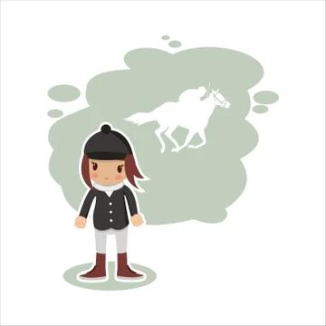 Girl rider in vector format Stock Illustration