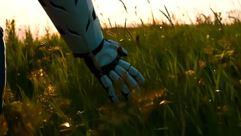 Girl with a robotic prosthesis Stock Footage 134834943