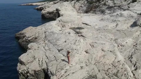 Girl-on-rocks Stock Footage 248413129