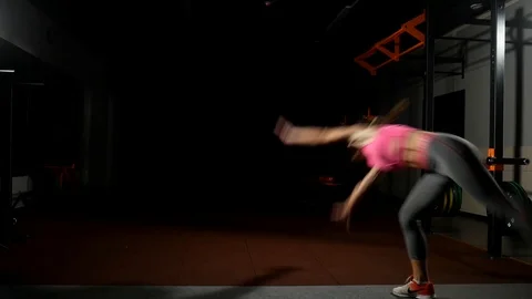 Girl rondat slow motion Stock Footage 98820153