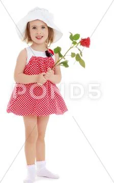 Girl with rose flower Stock Photos