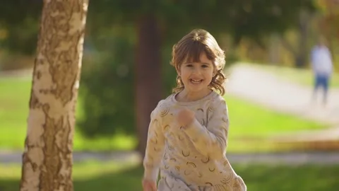 Girl is runing to the camera Stock Footage 221287696