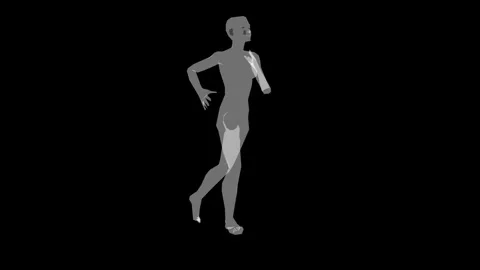 Girl Running Angle Facet Solid Stock-Footage 342143524