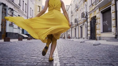 The girl is running Stock Footage 80222171