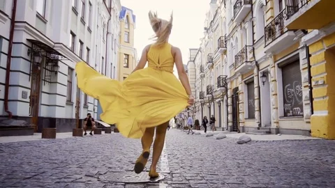 The girl is running Stock Footage 80222212