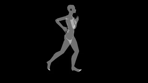 Girl Running Right Facet Solid Video stock 342143601