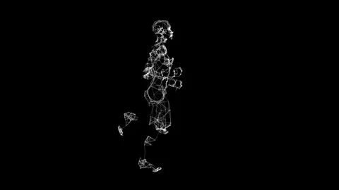 Girl Running Right Lines Video stock 342143604
