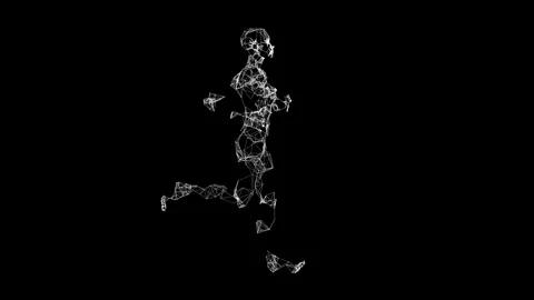 Girl running right lines01 Video stock 342143647