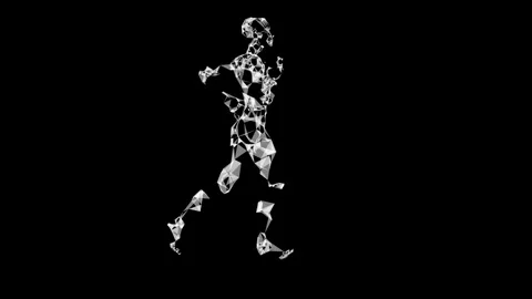 Girl Running Right Triangular Stock-Footage 342143621