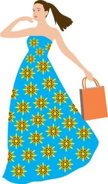 Girl in a sarafan Stock Illustration