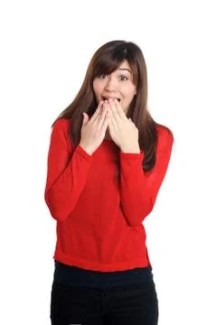 Girl with a scared gesture Stock Photos