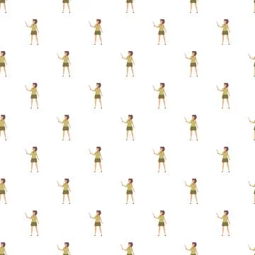 Girl scout pattern repeating with pointing sticks イラスト素材