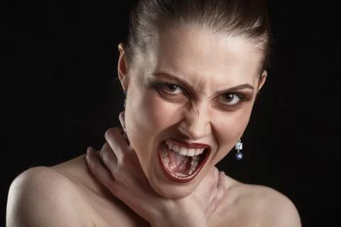 Girl screaming at camera Photos