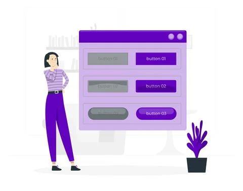 Girl select button style flat design Stock Illustration
