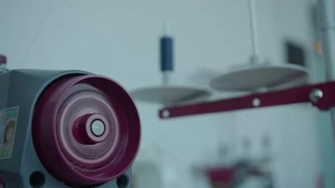 Girl serving a sewing machine Stock Footage 234874460