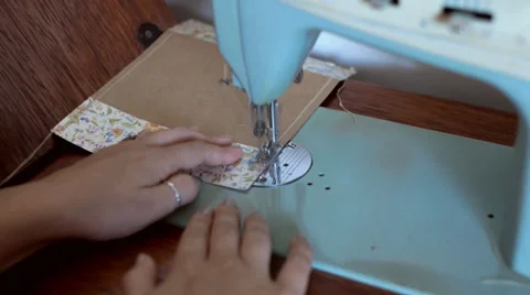 Girl sewing 01 Stock Footage 27951663