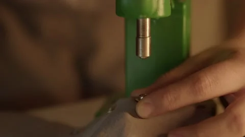 Girl in the sewing studio Stock Footage 234872526